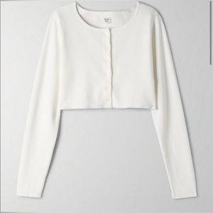 White Sunday best cropped long sleeve great condition!